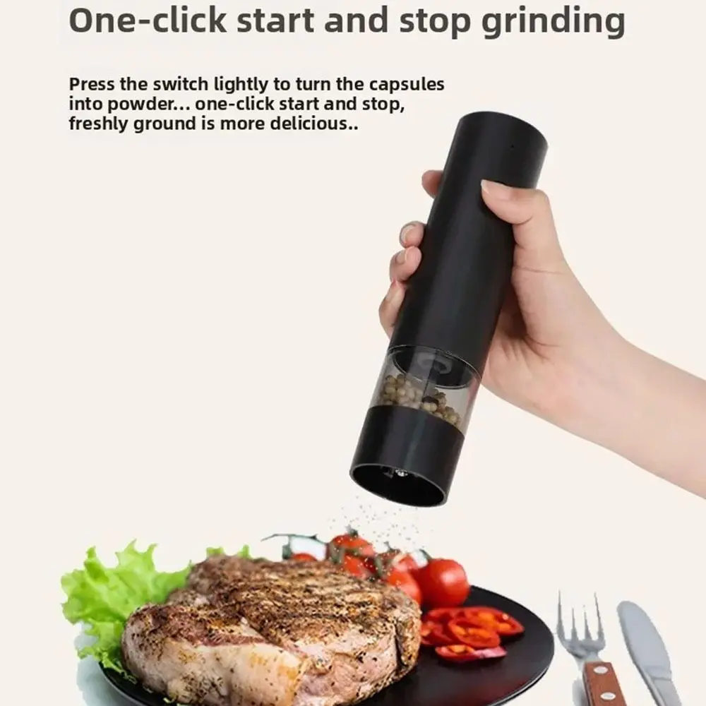 Adjustable Electric Spices Grinder Ceramic Core One Click Start Grinding Bottle Large Capacity One Hand Operation