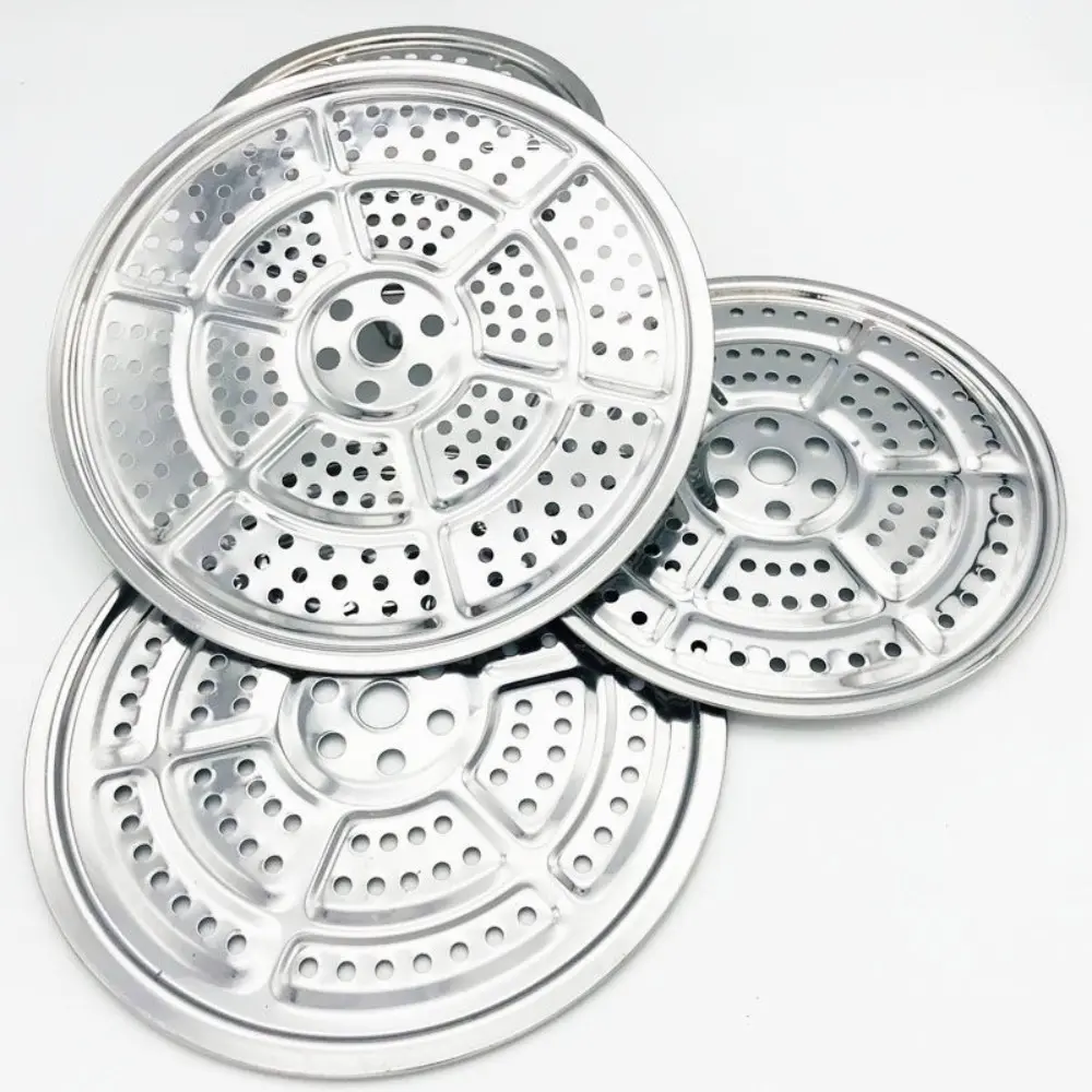 Durable Stainless Steel Steamer Rack Classic Round Steamer Tray Rustproof Steam Plate Bread