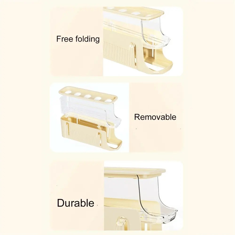 Organizer Removable Automatic Rolling Egg Tray Holds 17 Eggs Slide Rolling Eggs Storage Tray Stacking Egg Holder Dining Table