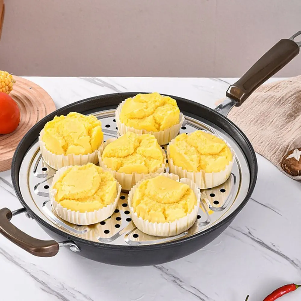 Durable Stainless Steel Steamer Rack Classic Round Steamer Tray Rustproof Steam Plate Bread