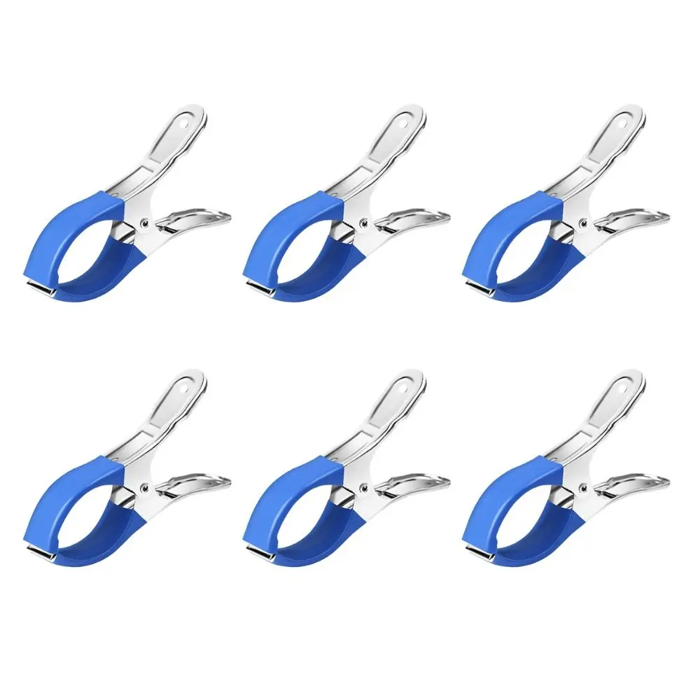 12Pcs Windproof Pool Cover Clips Stainless Steel Hanger with Plastic Handles Quilt Clip Fasteners Heavy Duty Clothes Pins