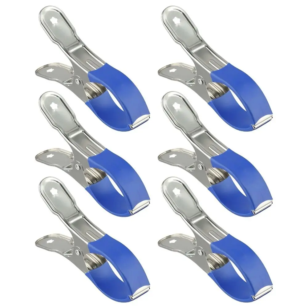 12Pcs Windproof Pool Cover Clips Stainless Steel Hanger with Plastic Handles Quilt Clip Fasteners Heavy Duty Clothes Pins