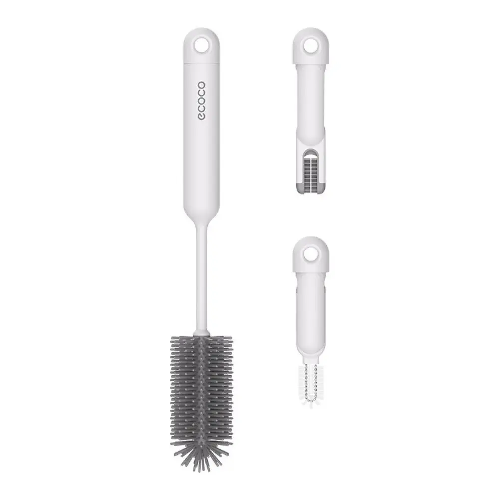 Reusable Long Handle Cup Cleaning Brush Silicone 3 in1 Baby Bottle Brush Detachable 360 Degree Cleaning Cup Brush Kitchen