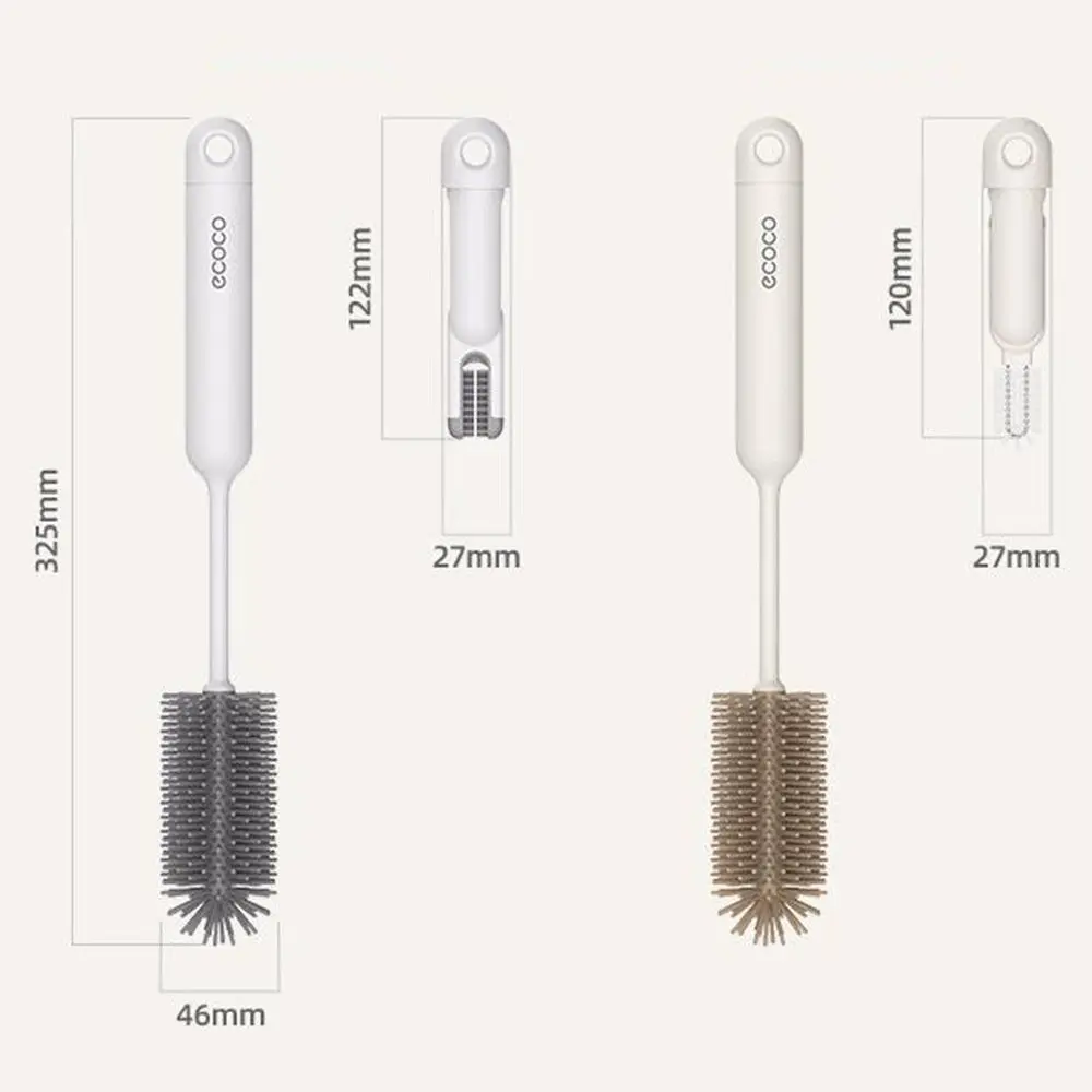 Reusable Long Handle Cup Cleaning Brush Silicone 3 in1 Baby Bottle Brush Detachable 360 Degree Cleaning Cup Brush Kitchen