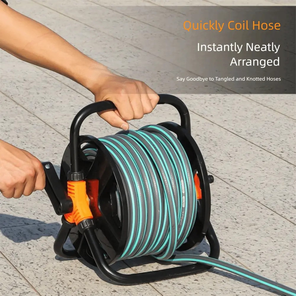 Efficient Organizer Hose Storage Reel Heavy Duty Sturdy Water Pipe Storage Rack Space Saving Strong Load-bearing Capacity