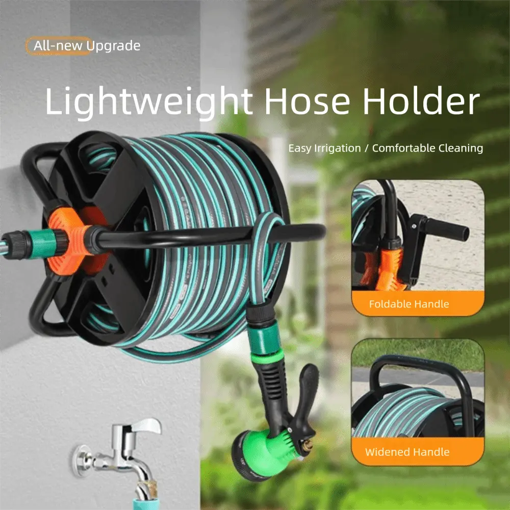 Efficient Organizer Hose Storage Reel Heavy Duty Sturdy Water Pipe Storage Rack Space Saving Strong Load-bearing Capacity
