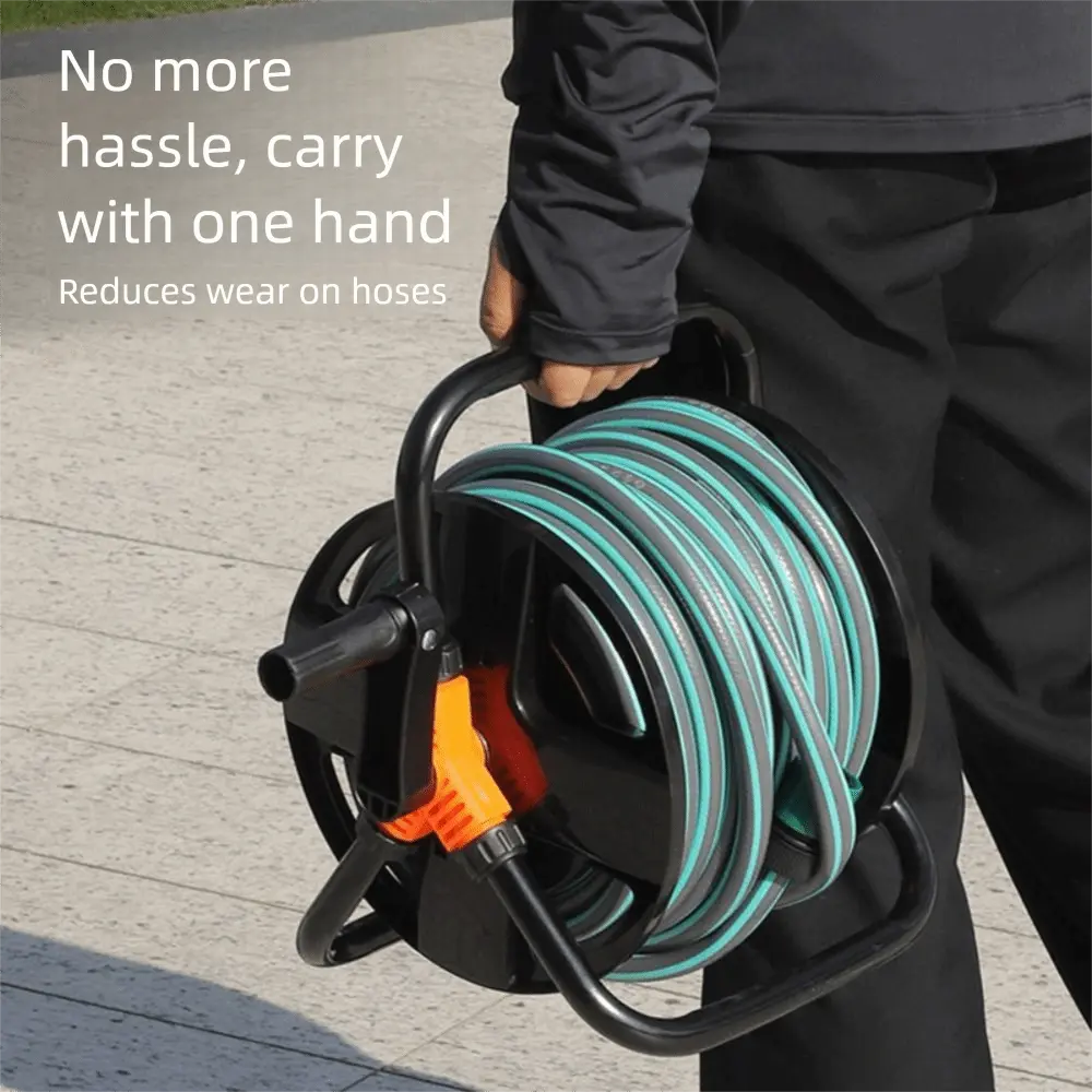 Efficient Organizer Hose Storage Reel Heavy Duty Sturdy Water Pipe Storage Rack Space Saving Strong Load-bearing Capacity