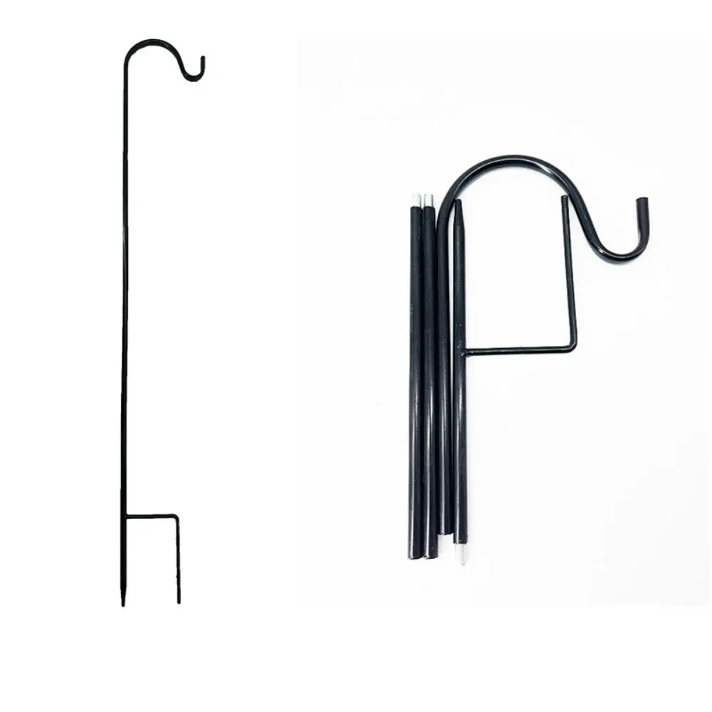 Garden Utensils Metal Shepherd Hook Detachable Multi-purpose Ground Insertion Rod Rust Proof Iron Bracket Scene Layout