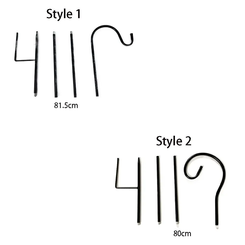 Garden Utensils Metal Shepherd Hook Detachable Multi-purpose Ground Insertion Rod Rust Proof Iron Bracket Scene Layout