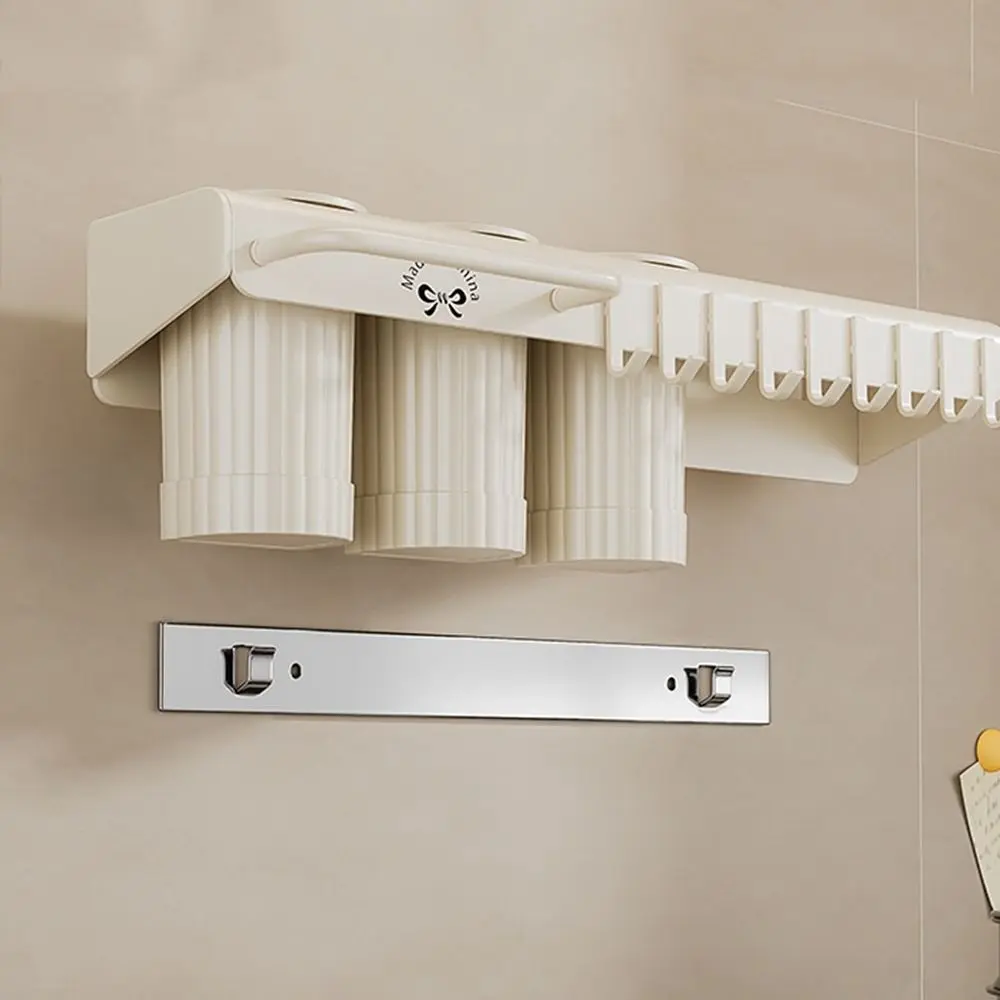 Carbon Steel Kitchen Storage Shelf Large Capacity Detachable Chopstick Holder with Bracket Hook Wall Mounted