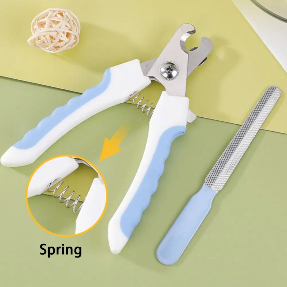 Stainless Steel Cat Nail Clippers Non-slip Handle Labor-Saving Cat Grooming Clippers with Safety Buckle
