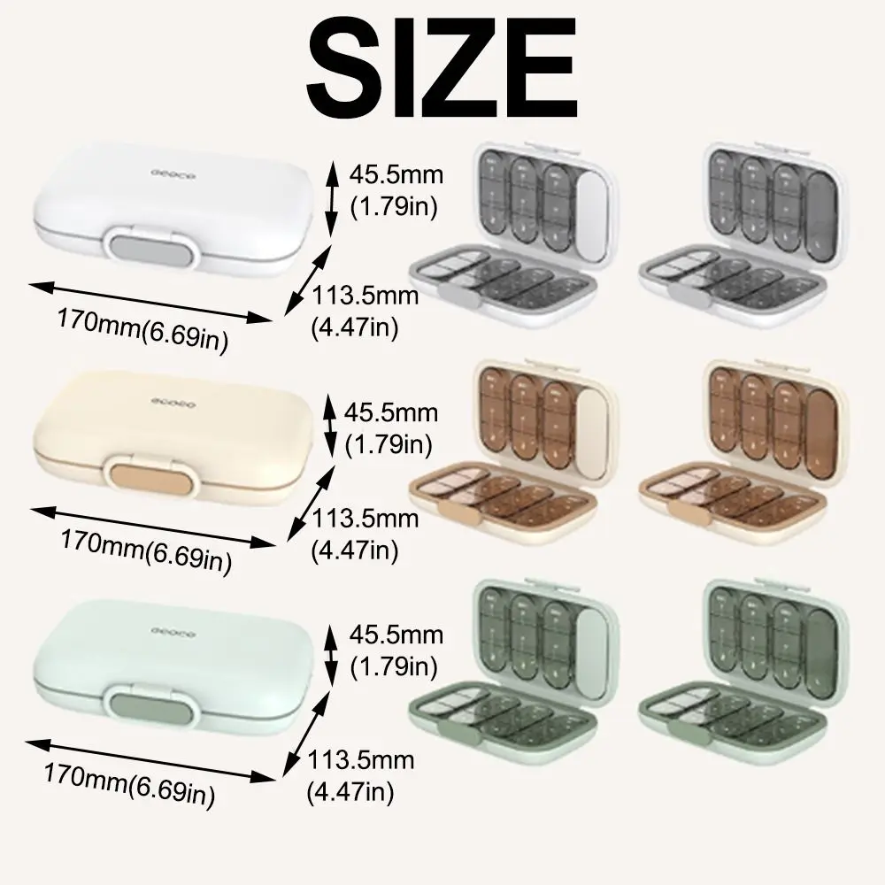 21/22 Grids Pill Dispenser Box Waterproof Large Capacity Medicine Storage Box Compact Pill Cutter Medicine Divider Case Outdoor