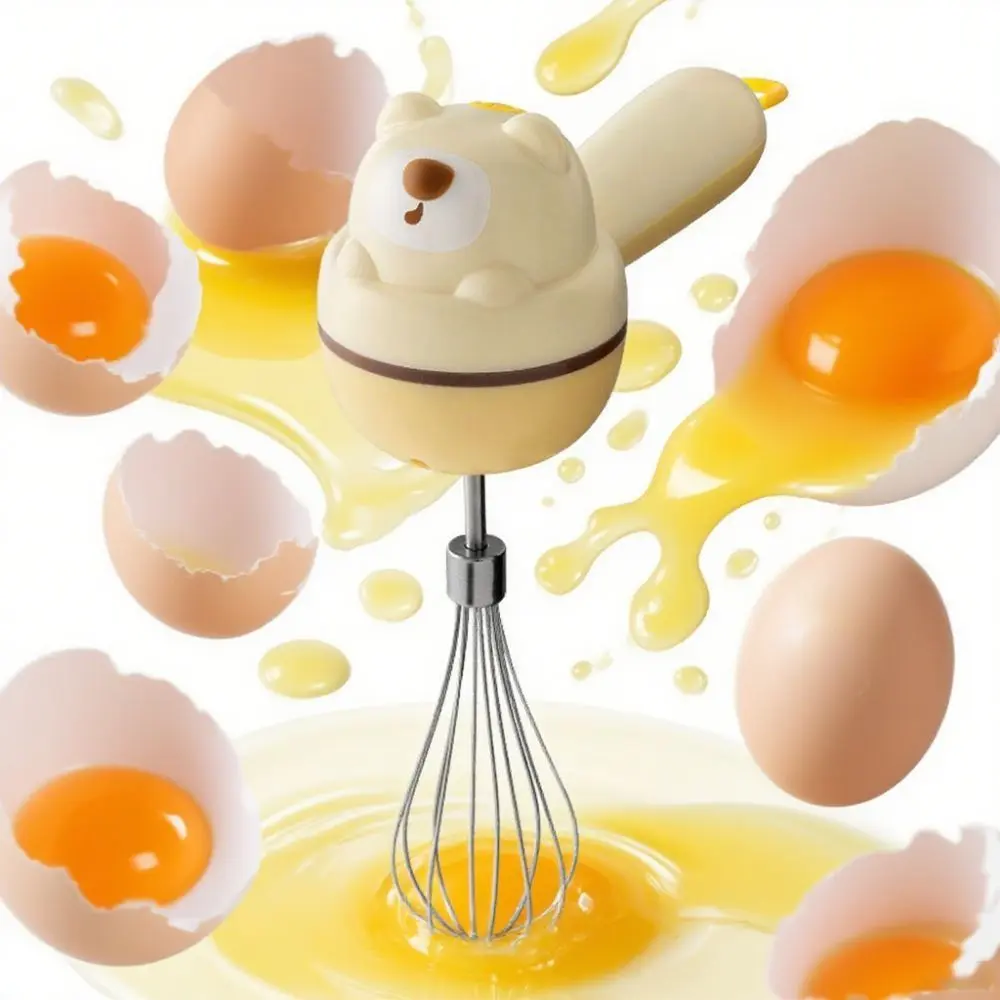 Household Handheld Bear Electric Eggs Beater Labor-saving Rechargeable Egg Whisks Cordless Egg Mixer Cake