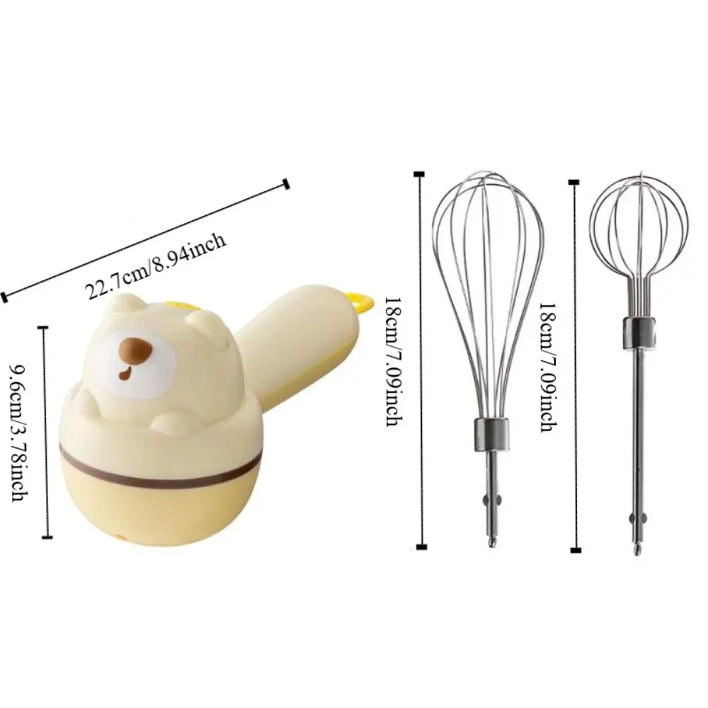 Household Handheld Bear Electric Eggs Beater Labor-saving Rechargeable Egg Whisks Cordless Egg Mixer Cake