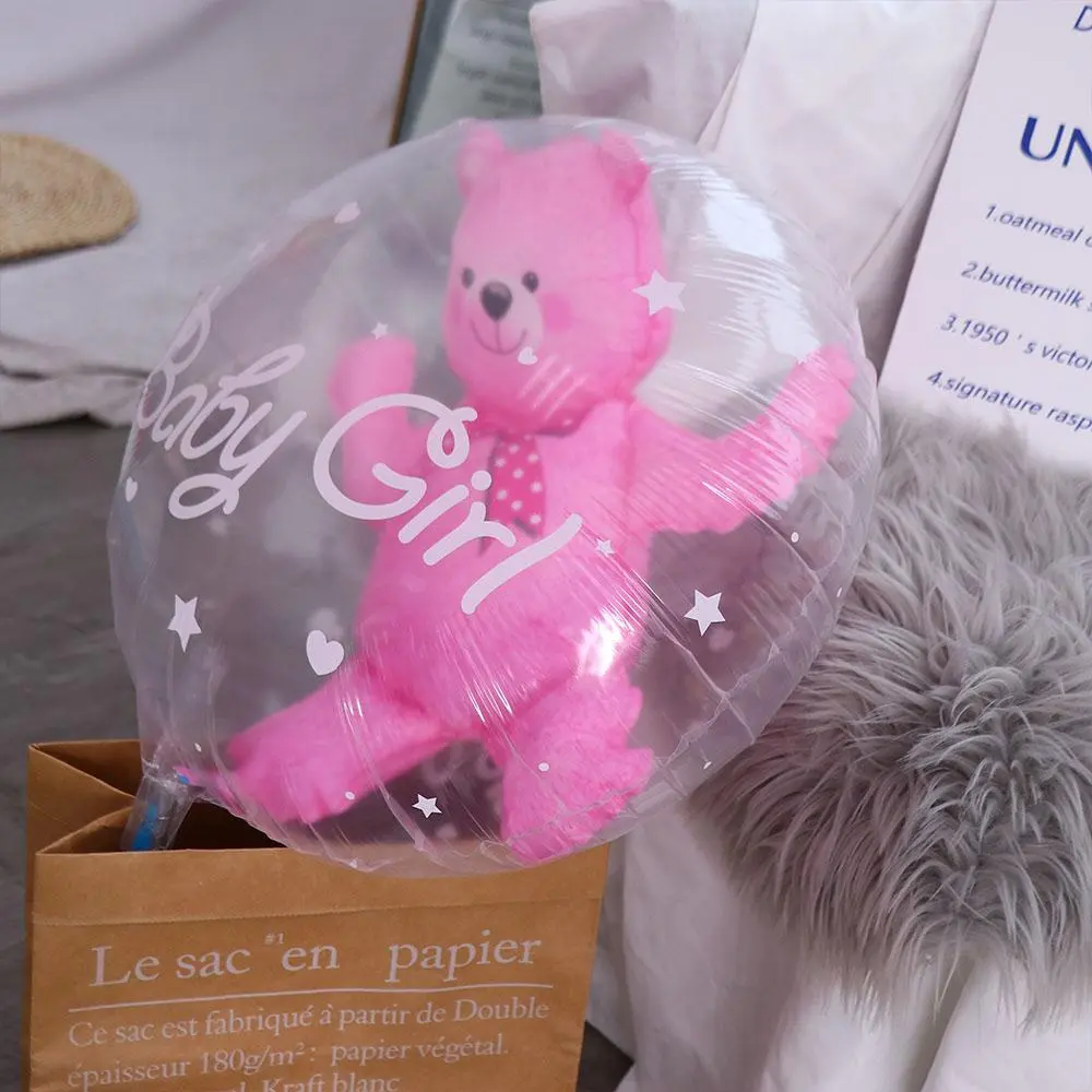 Decoration 24inch Foil Baby Boy Girl Blue Pink Transparent Party Supplies Balloons Bear Globos