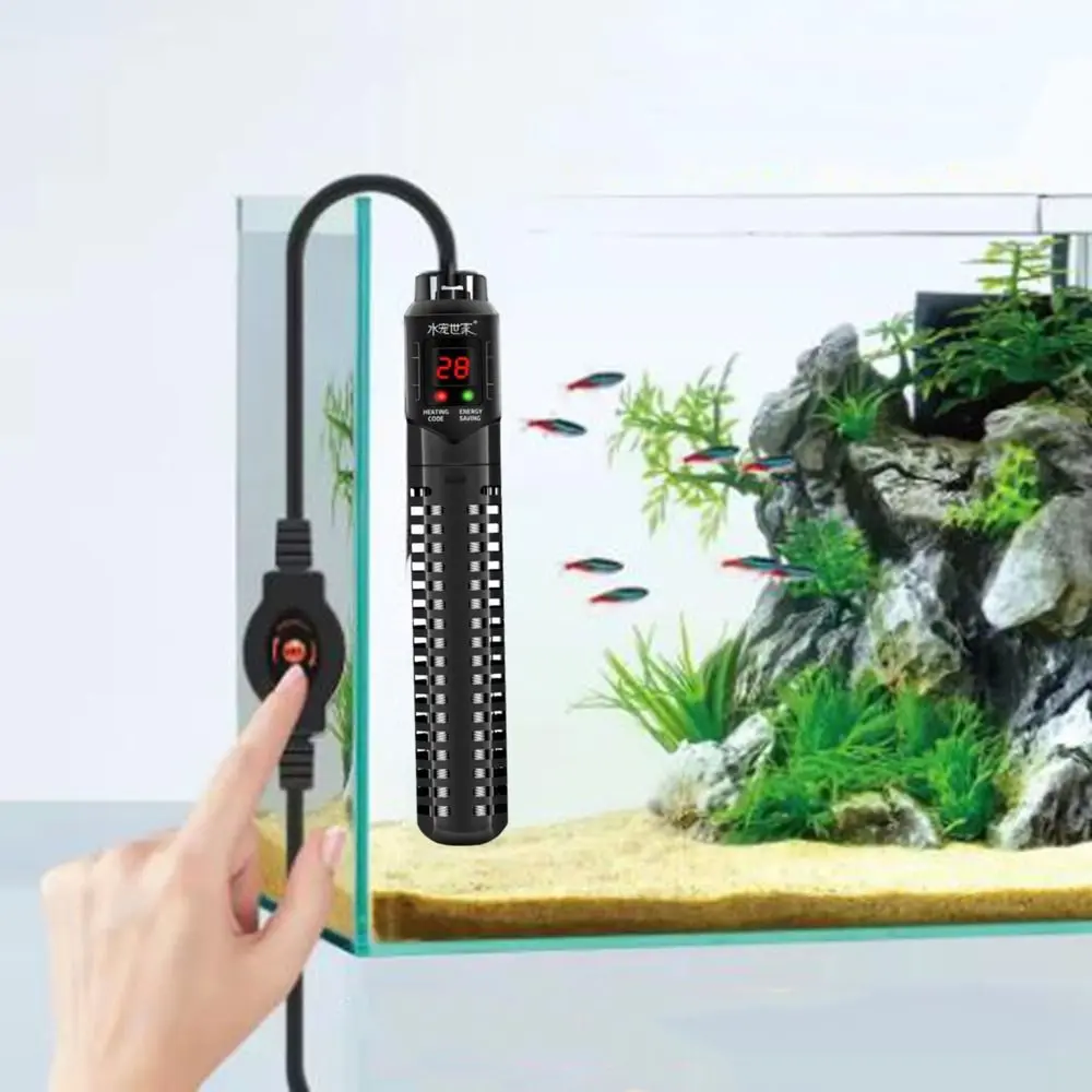 50-500W Fish Tank Heating Rod Leave Water Power Off LCD Display Digital Adjustable Water Heating Rod