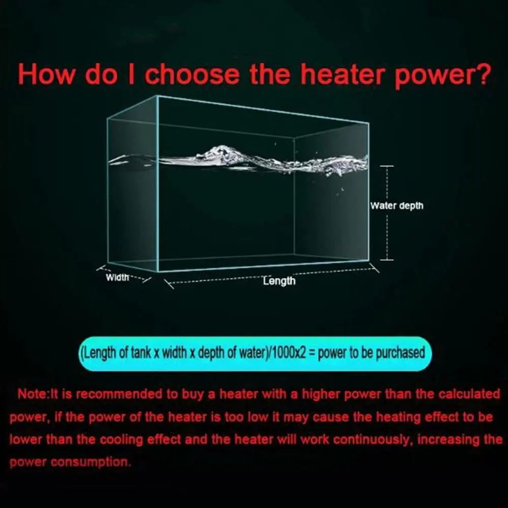 50-500W Fish Tank Heating Rod Leave Water Power Off LCD Display Digital Adjustable Water Heating Rod