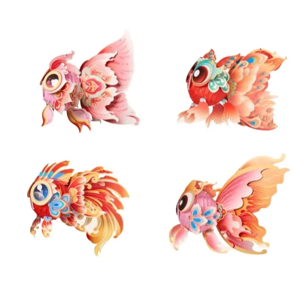3D Middle Autumn Festival Lantern Fish Paper Mid Autumn Lotus Lantern Hand Made Chinese Style DIY Lantern Material Kit Gift