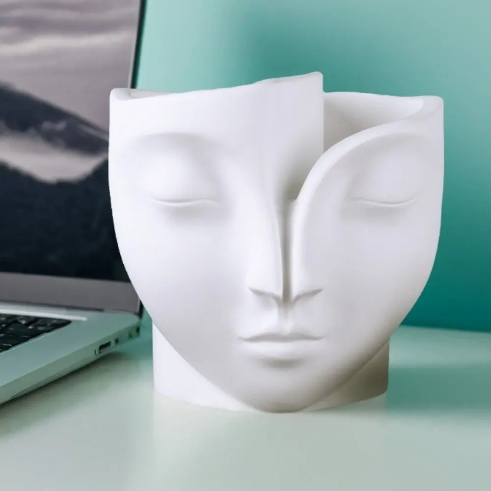 Home Decor Non-stick Face Planter Mold Heat Resistant Handmade Flower Pot Mold DIY Flexible Silicone Candy Mold Wedding Decor