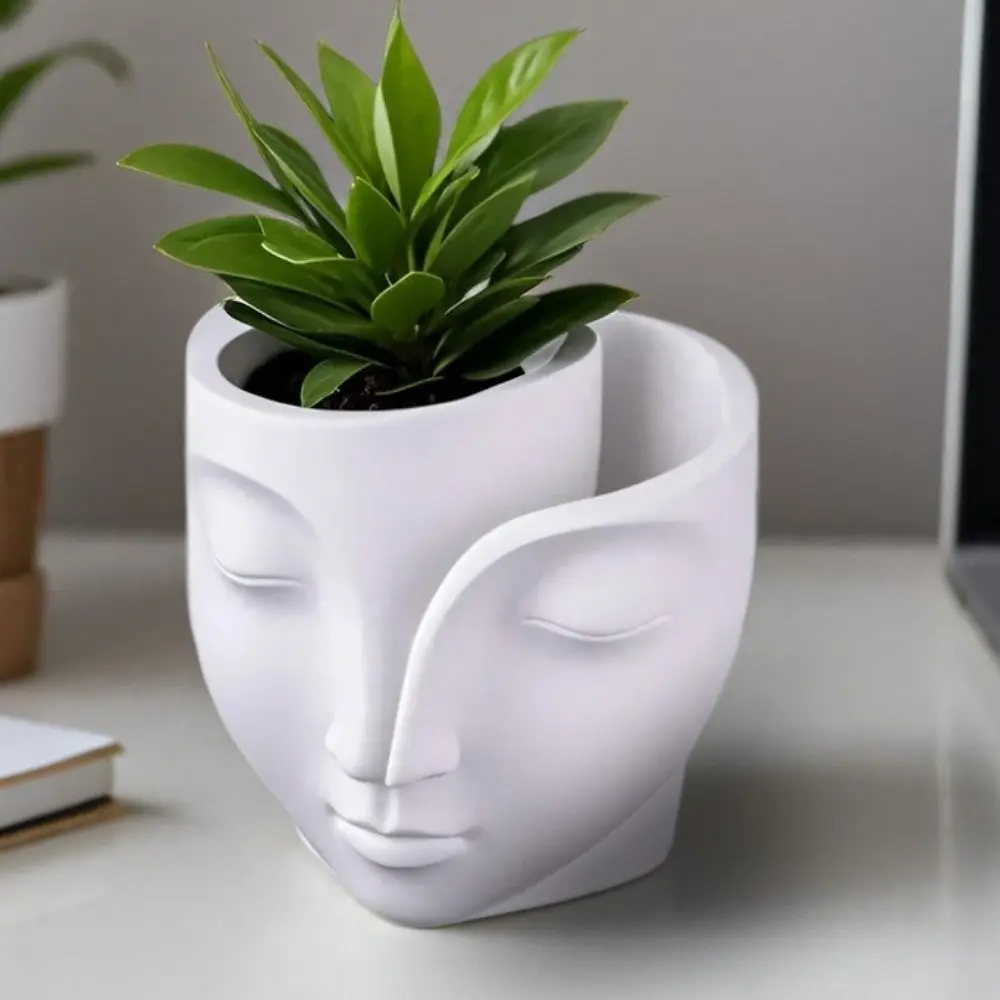 Home Decor Non-stick Face Planter Mold Heat Resistant Handmade Flower Pot Mold DIY Flexible Silicone Candy Mold Wedding Decor