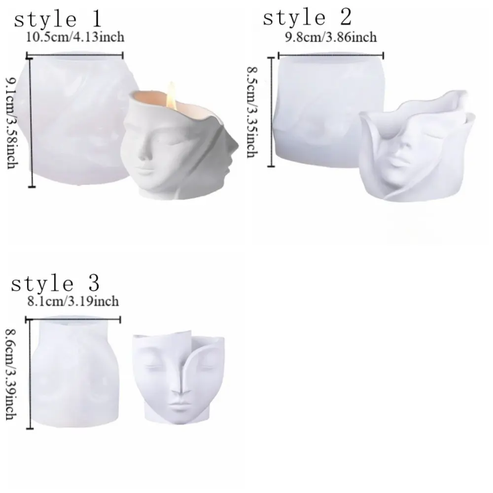 Home Decor Non-stick Face Planter Mold Heat Resistant Handmade Flower Pot Mold DIY Flexible Silicone Candy Mold Wedding Decor