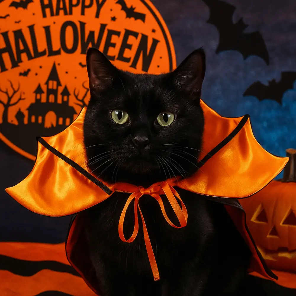 Cool Bat Transformation Halloween Pet Costume Stand-collar Comfortable Small Dog Knight Cape Easy To Wear Bow Kitten Dress Party