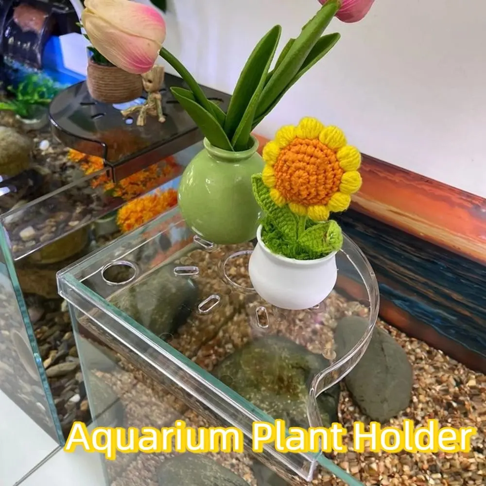 Triangle Fish Tank Corner Storage Rack Clear Easy Installation Aquarium Plant Holder Space Saving Punch-free