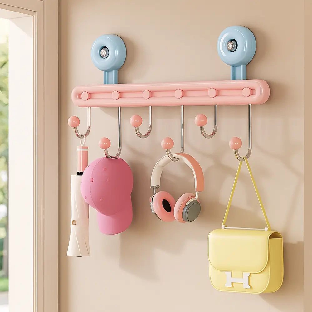 Dopamine Suction Cup Hook Powerful Vacuum Waterproof Door Back Clothes Hook Traceless Wall Mounted Sundries Storage Holder Key
