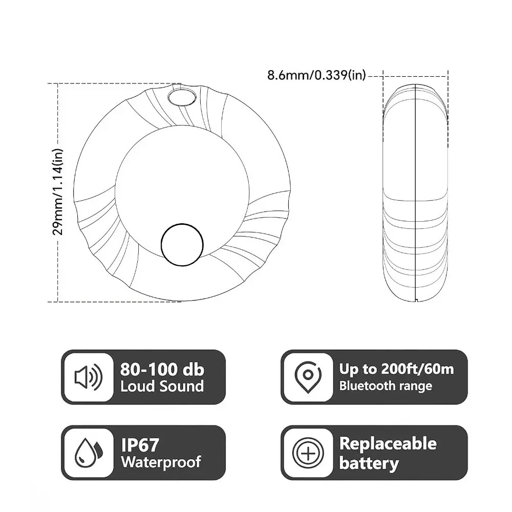 Mini Pet Smart GPS Tracker Global Positioning Portable Key Finder Intelligent Pet Anti-Lost Device for Bike Wallet