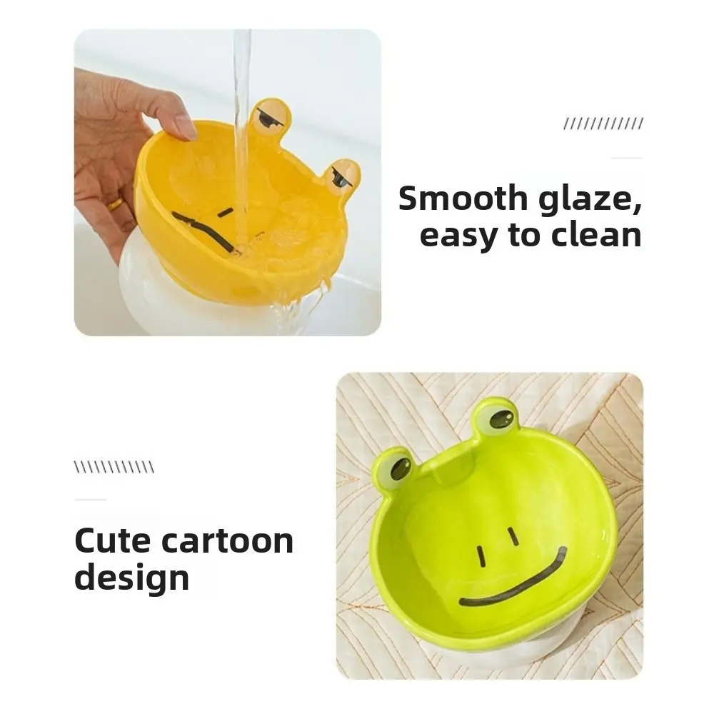 Food Dispenser Ceramic Cat Bowl Cute Anti Tipping Dog Food Feeding Basin Creative Non-slip Pet Drinking Feeder Neck Protection