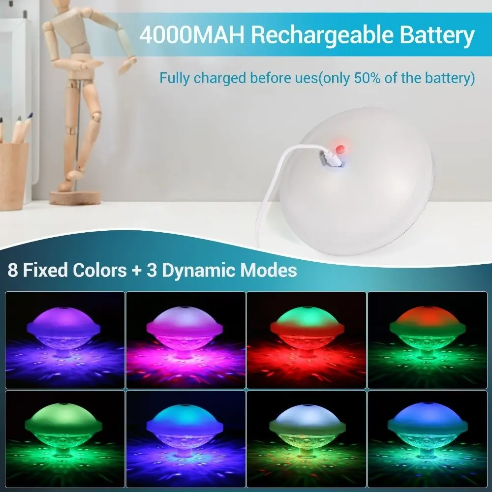 Fountain Light Multi Color Led Floating Lights 7 Color Changing Swimming Pool Lamp Waterproof Water Drift Lamp Wedding Party