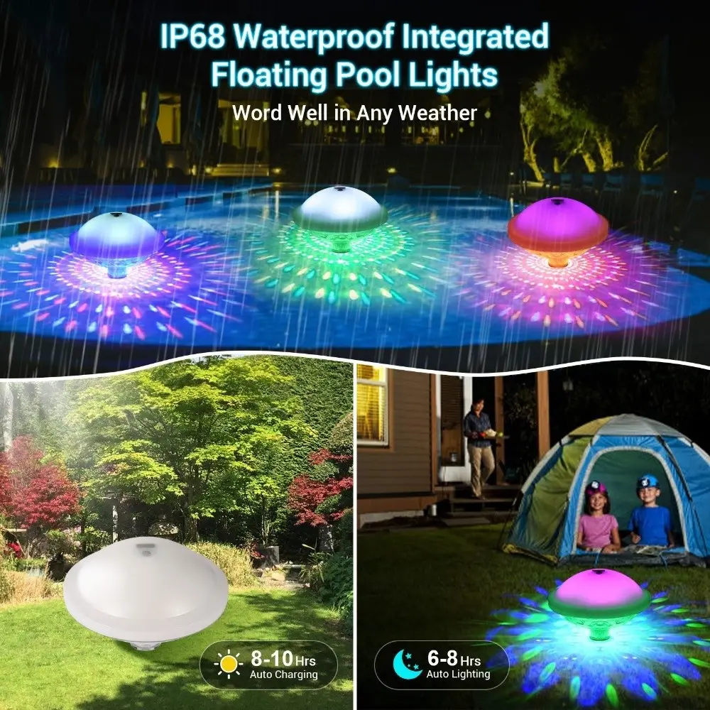 Fountain Light Multi Color Led Floating Lights 7 Color Changing Swimming Pool Lamp Waterproof Water Drift Lamp Wedding Party