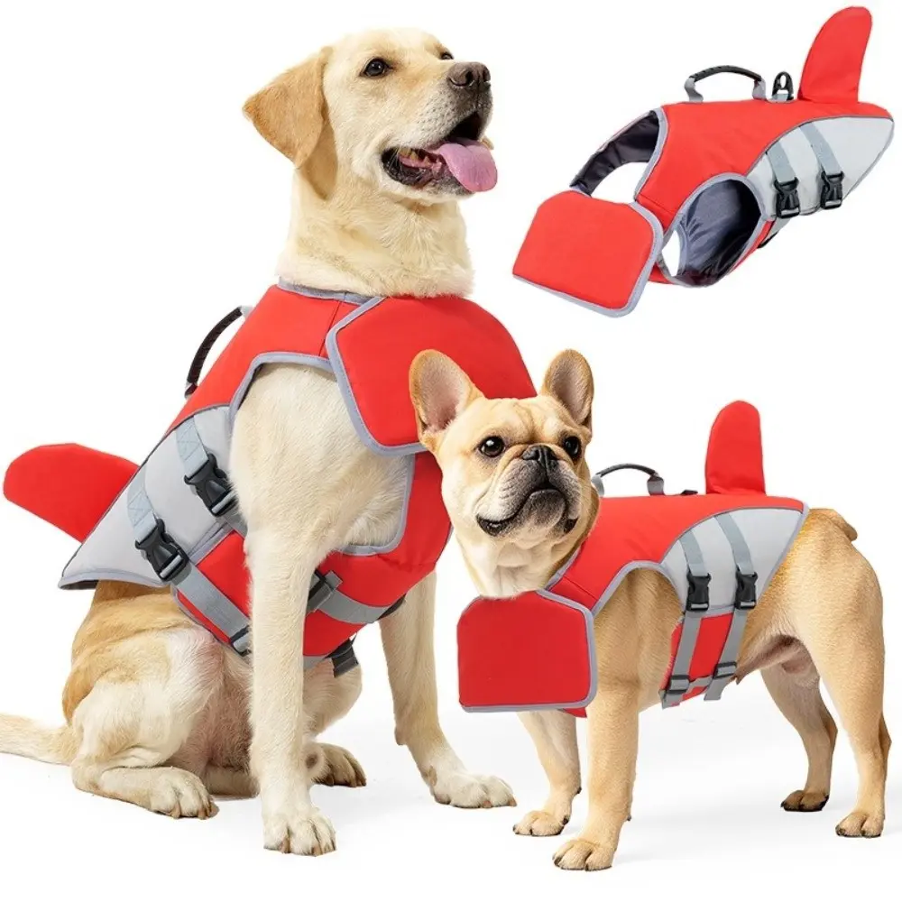 Safety Dog Life Jacket Quick-release Buckle Adjustable Strap Pet Flotation Vest Water Protection High Buoyancy Dog Swimming Vest