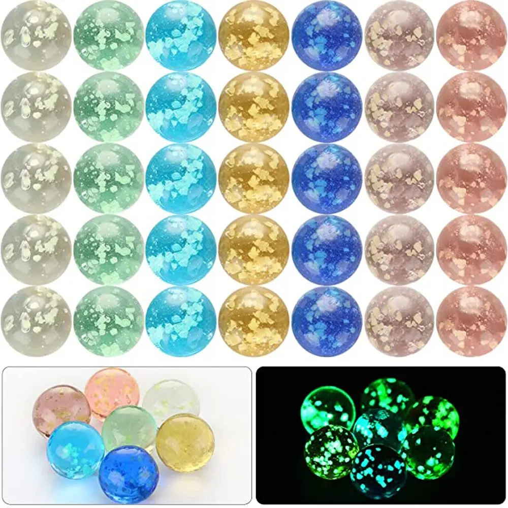 Game Fish Tank Marble Games Marble Run 16mm Bouncing Ball Glass Marbles Luminous Glass Ball Small Marbles Pinball Machine