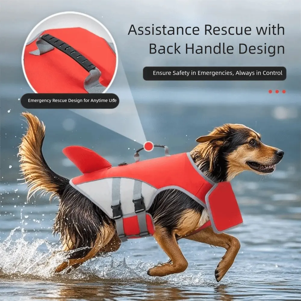 Safety Dog Life Jacket Quick-release Buckle Adjustable Strap Pet Flotation Vest Water Protection High Buoyancy Dog Swimming Vest