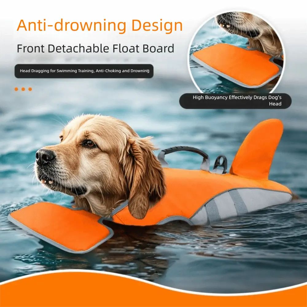 Safety Dog Life Jacket Quick-release Buckle Adjustable Strap Pet Flotation Vest Water Protection High Buoyancy Dog Swimming Vest
