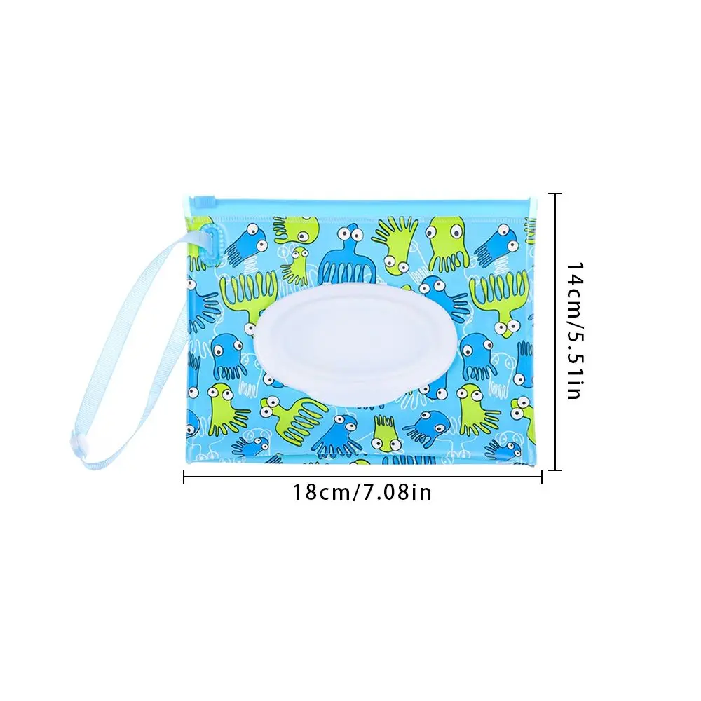 Cartoon Lightweight Reusable Portable Refillable Travel Wet Wipes Bag Wet Wipes Box Wipes Container Wipes Case