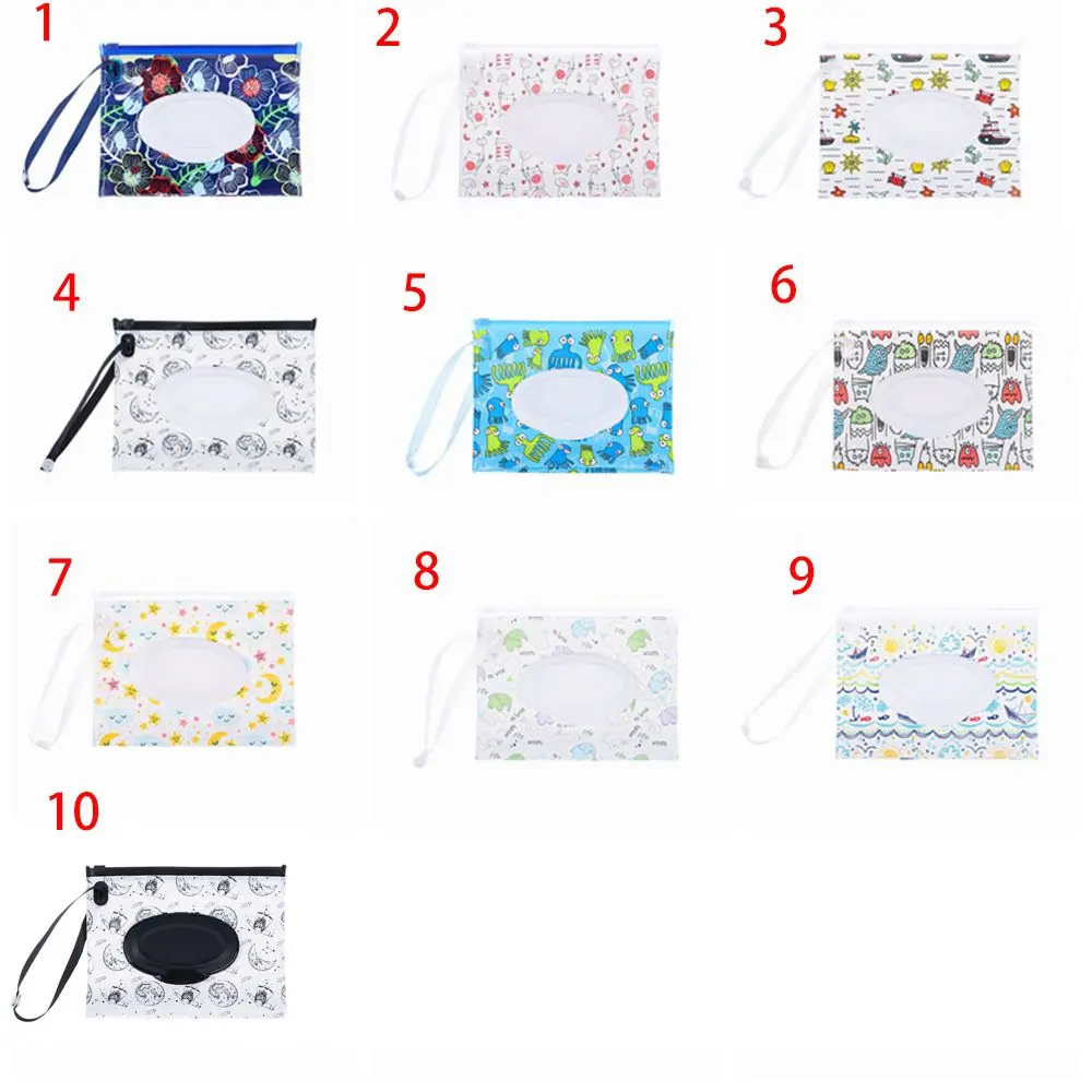 Cartoon Lightweight Reusable Portable Refillable Travel Wet Wipes Bag Wet Wipes Box Wipes Container Wipes Case