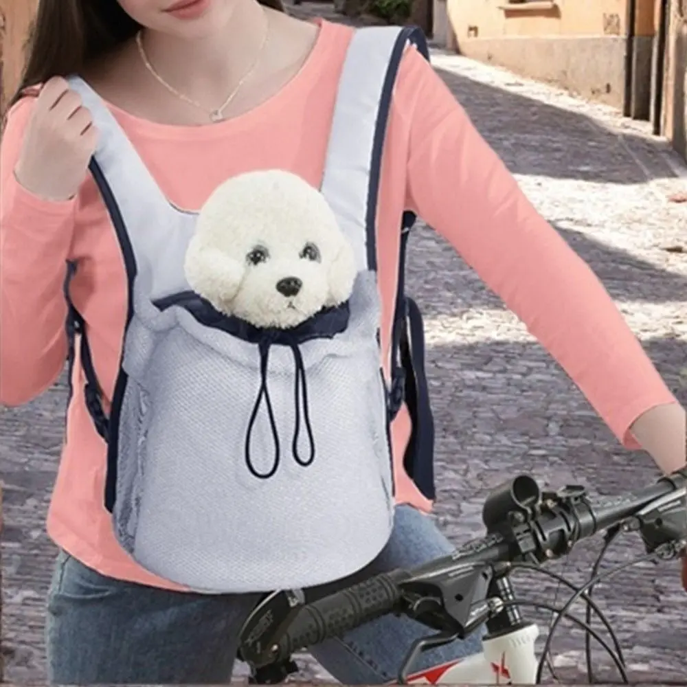 Portable Breathable Pet Chest Shoulder Bag Adjustable Double Shoulder Dog Walking Bag Foldable Pet Travel Bag Travel