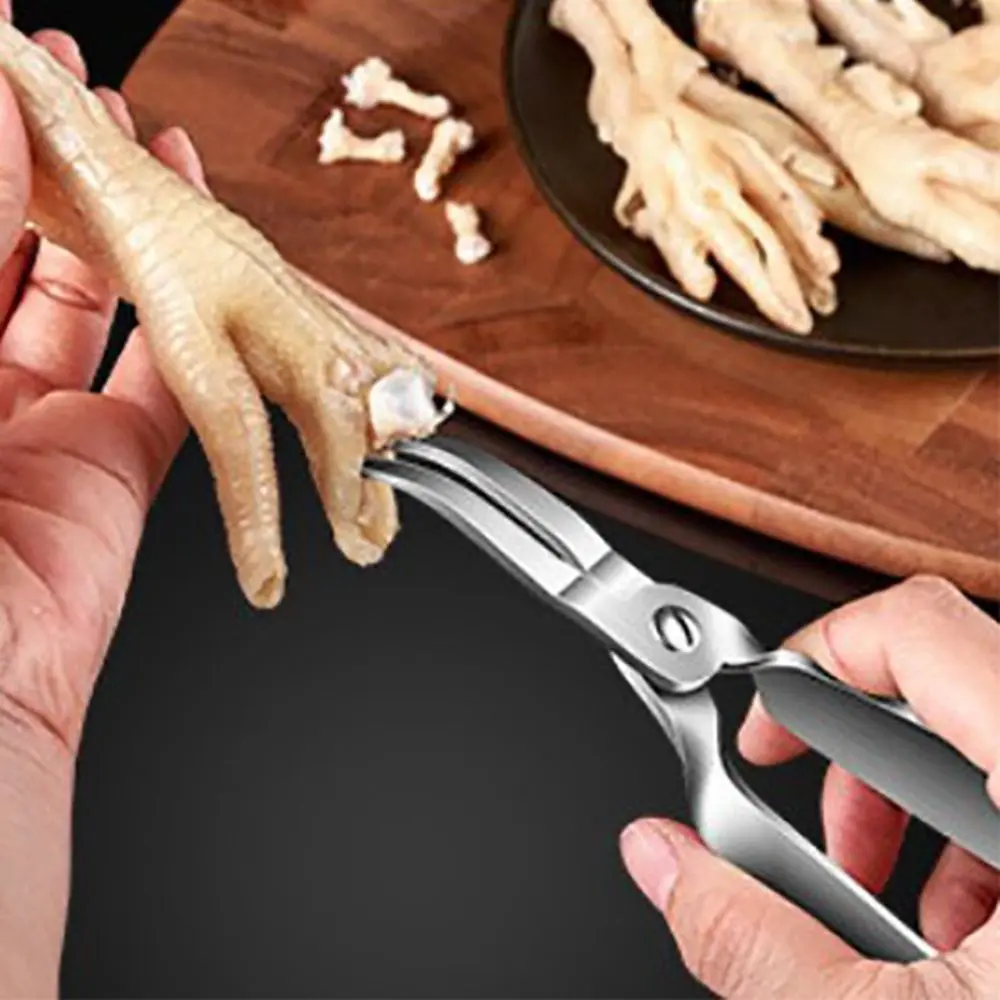 304 Stainless Steel Chicken Claw Deboning Forcep Professional Effortless Chicken Feet Boneless Pliers Handheld Curved Tip