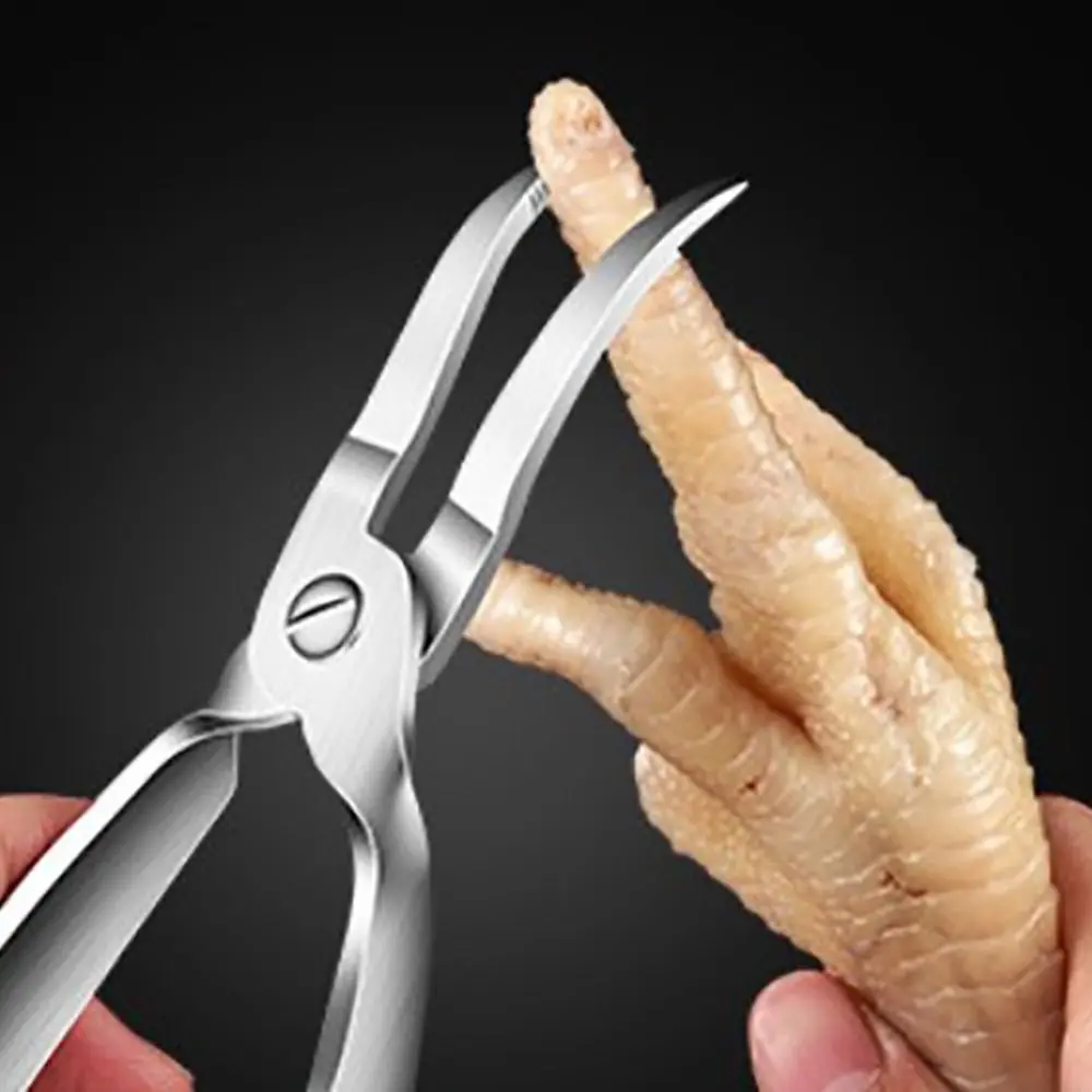 304 Stainless Steel Chicken Claw Deboning Forcep Professional Effortless Chicken Feet Boneless Pliers Handheld Curved Tip