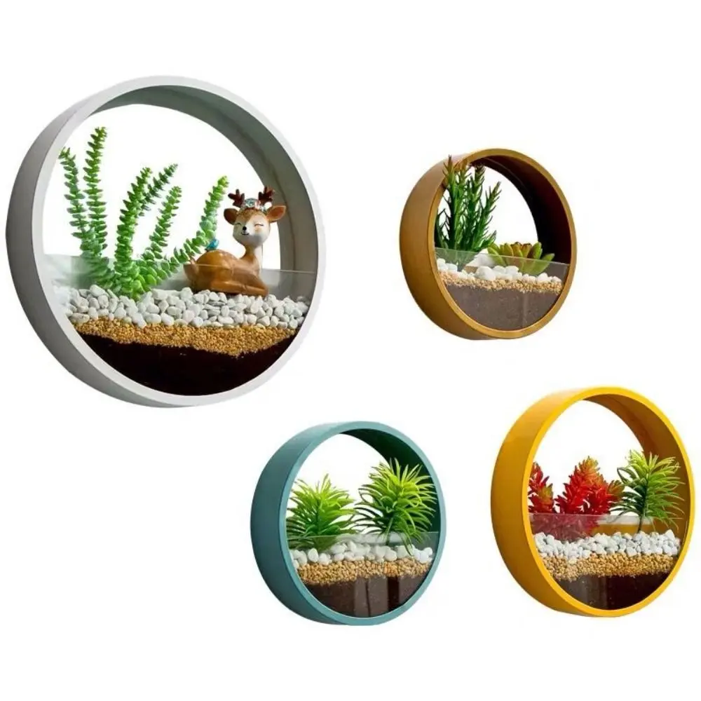 Wall-mounted Wall Decoration No Punching Indoor Green Dill Hydroponic Vase Flower Pot Ornaments Plant Container Flowerpot