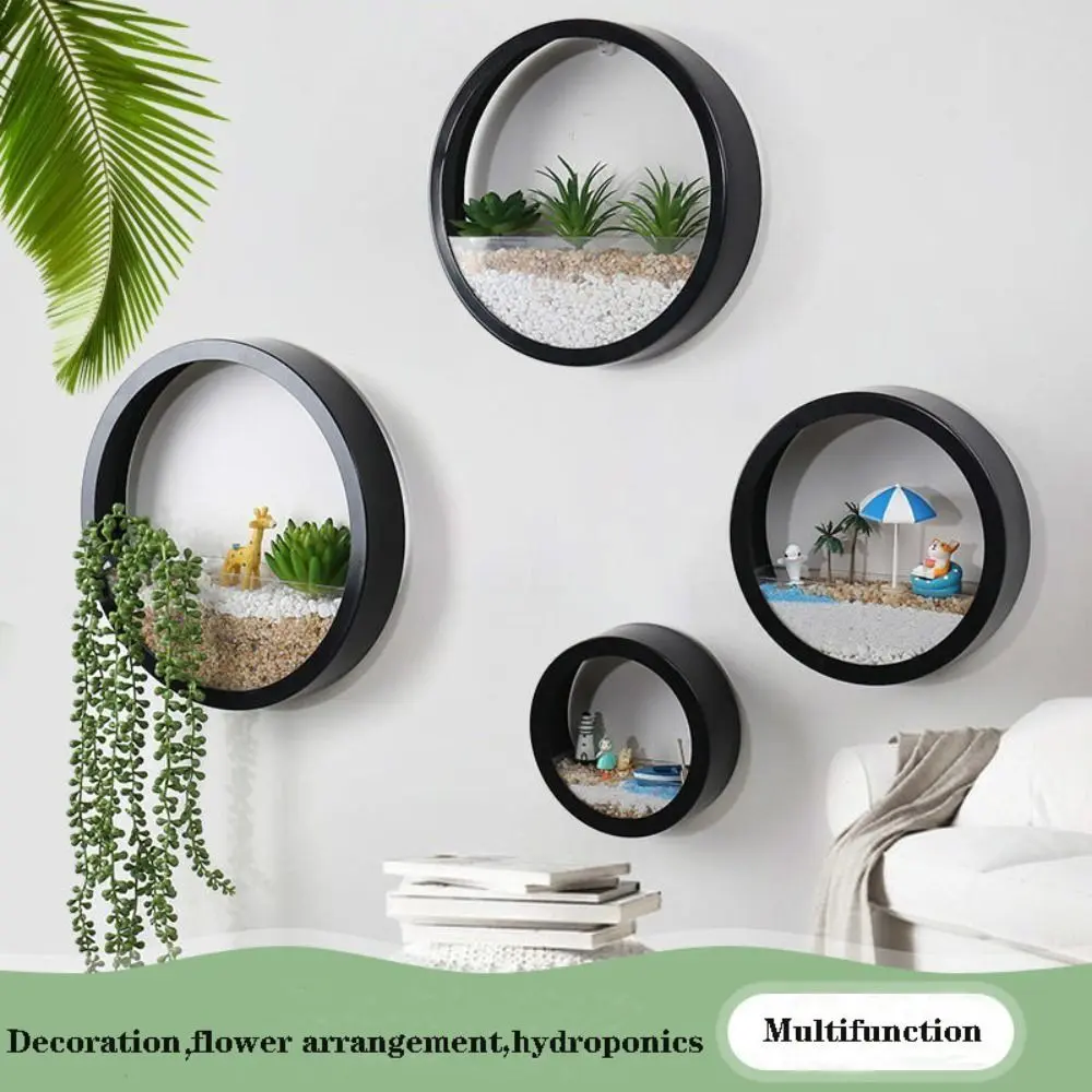 Wall-mounted Wall Decoration No Punching Indoor Green Dill Hydroponic Vase Flower Pot Ornaments Plant Container Flowerpot