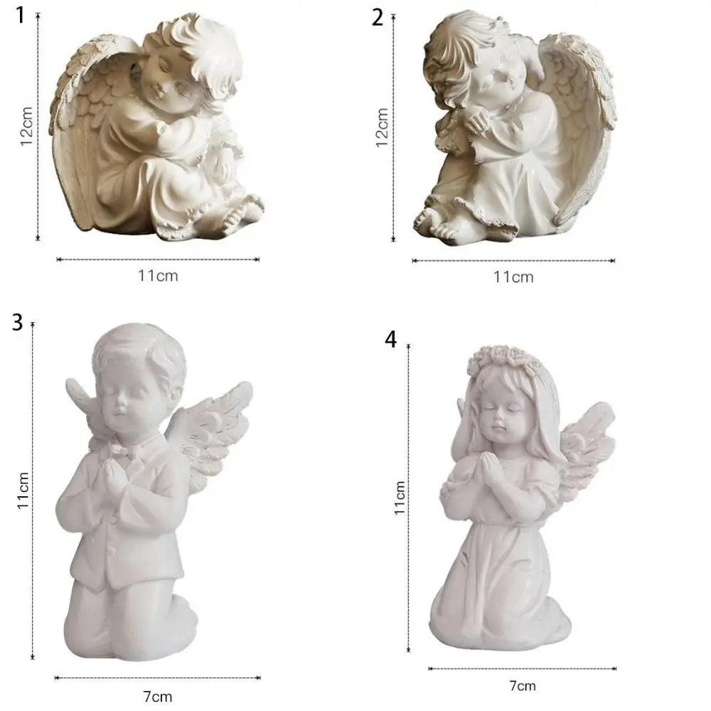 Home Decoration Peaceful Prayer Unique Pray Little Angel Garden Sculpture Resin Crafts Winged Angel Statue Desktop Ornaments