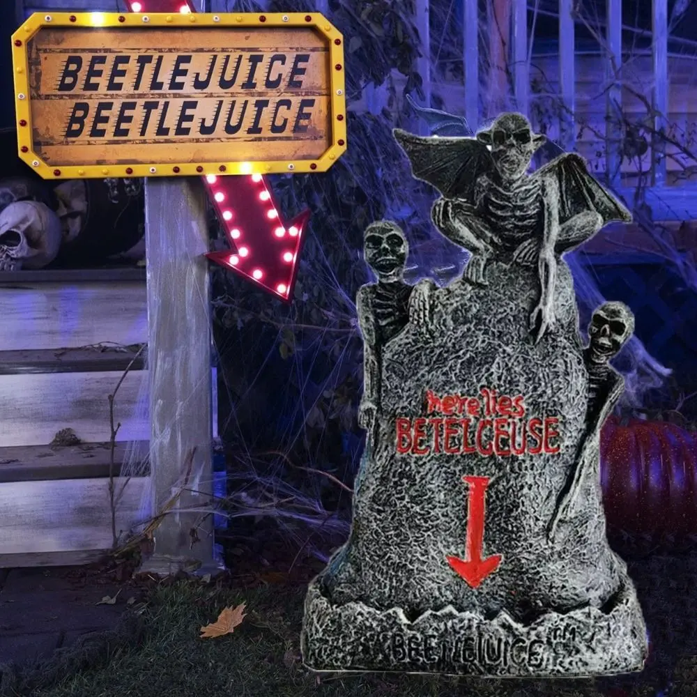 Halloween Ornaments Resin Here Lies Tombstone Scary Decorative Skeleton Tombstone Horror Graveyard Decor Outdoor