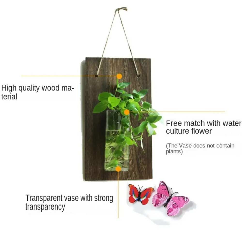 Wall Hanging Wall Mount Glass Vase Creative Small Fish Tank Hydroponic Container Glass Transparent Vase Plant Flower Pots Room