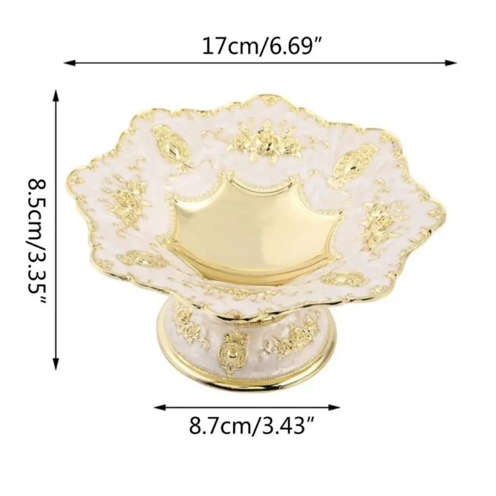 Vintage High-end European Fruit Plate Plating Process Handmade Table Snacks Tray Stable Alloy Retro Dish Table