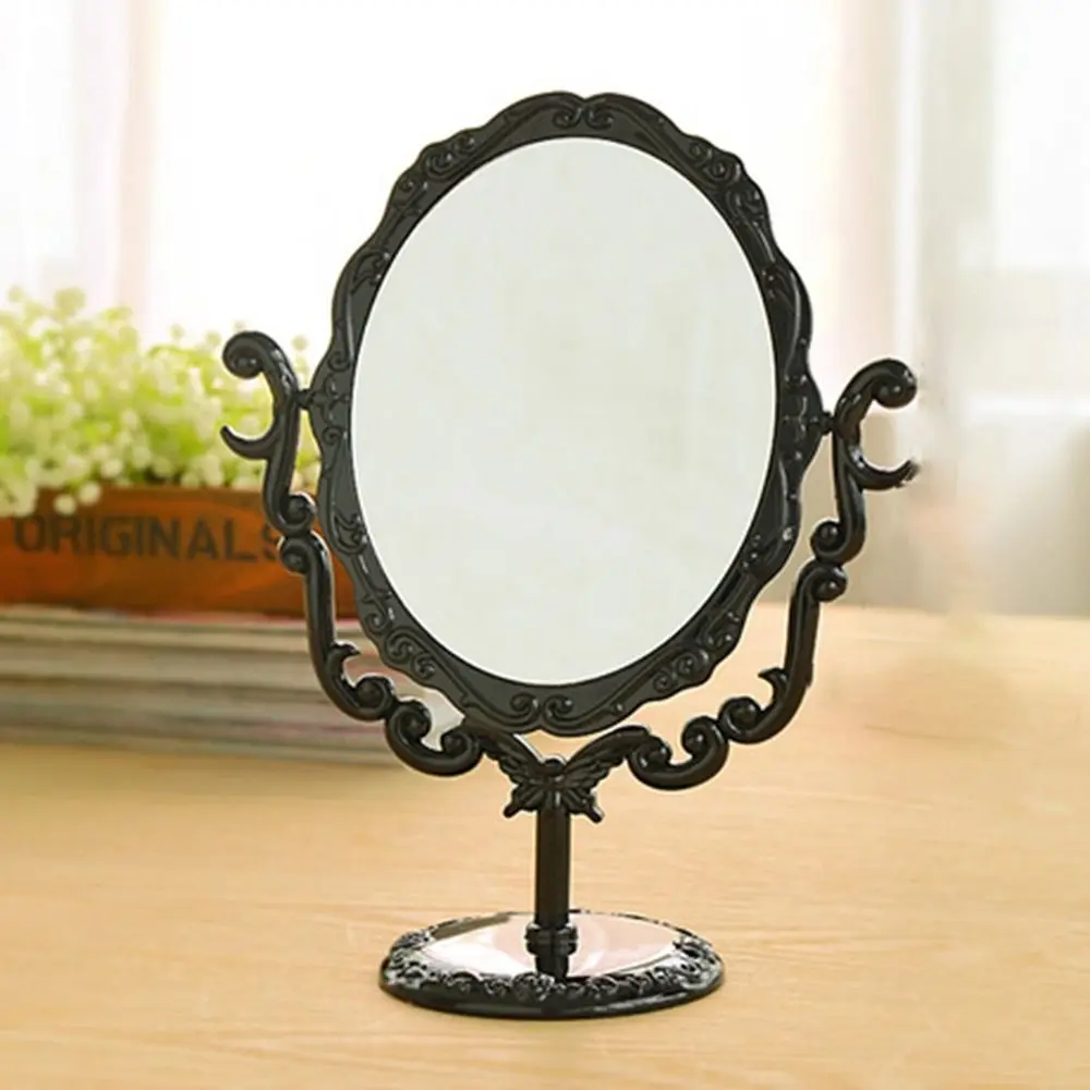 High Definition Black Butterfly Dressing Mirror European Style Rose Stand Rotation Makeup Mirror Rotatable Desktop Makeup Mirror