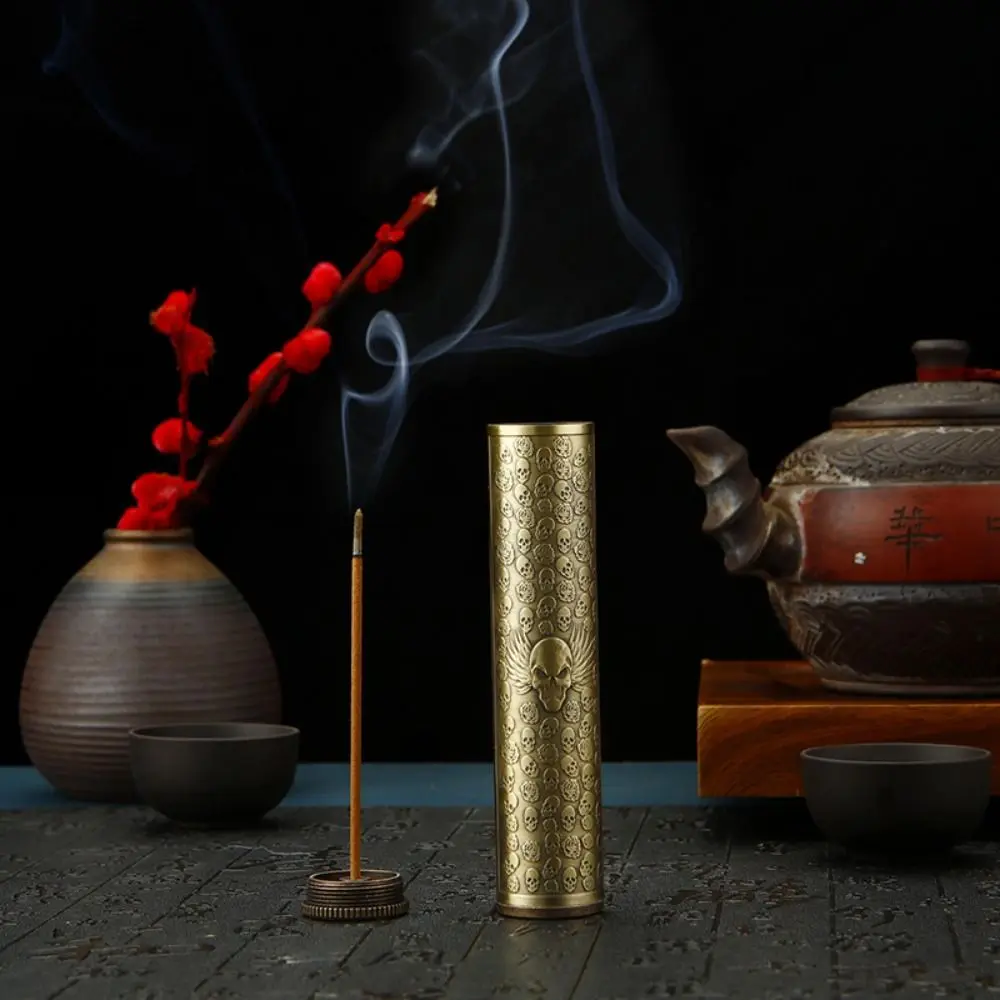 Buddha Statue Relief Incense Barrel Chinese Dragon Anti-pressure Buddha Incense Box Waterproof Portable Sealed Cigarette Box