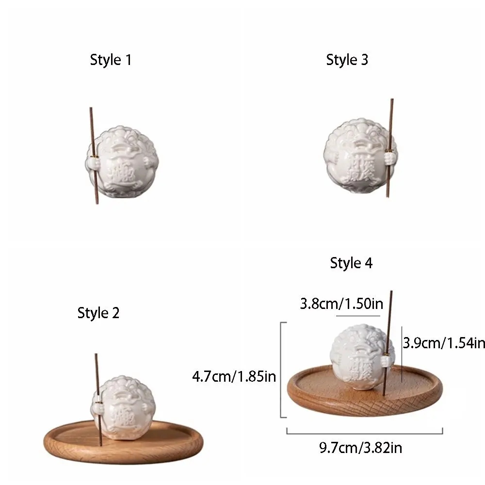 Censer Ceramic Incense Insertion Cute Creative Incense Burner with Wooden Base Fragrance Holder Indoor